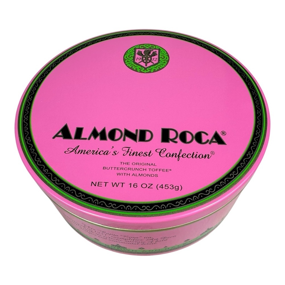 Limited Edition Vintage Inspired by 1931  Cajita Rosa Art Deco Almond Roca Tin